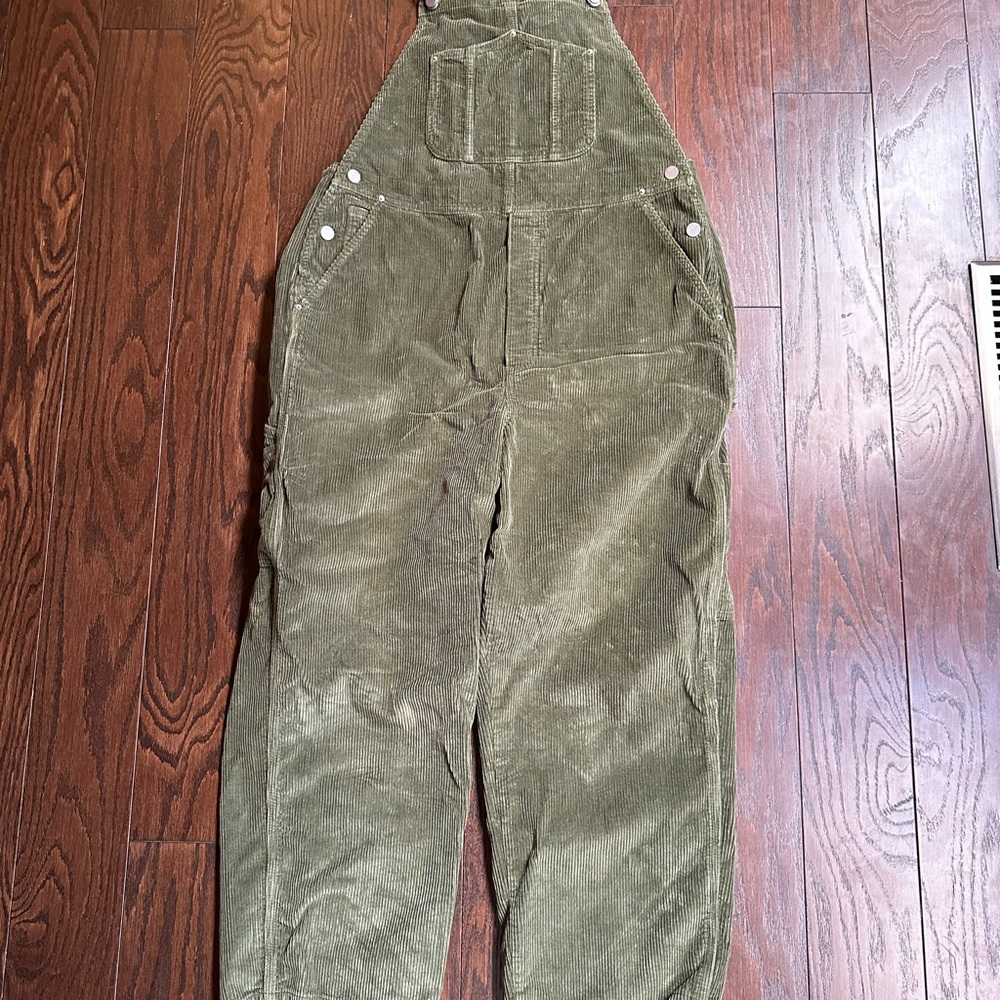 Olive Corduroy Overalls